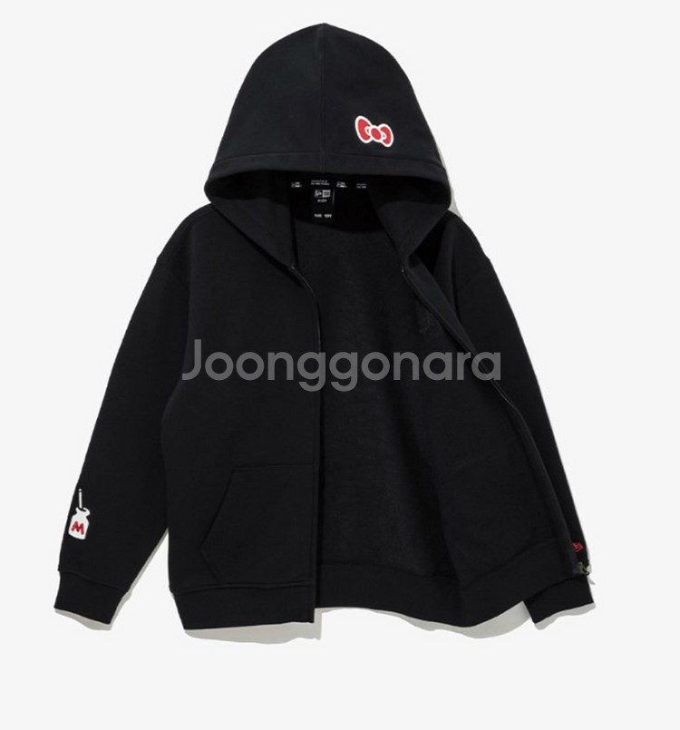 산리오 키티X뉴에라 블랙 후드집업 55-66 (새제품 정품)--1