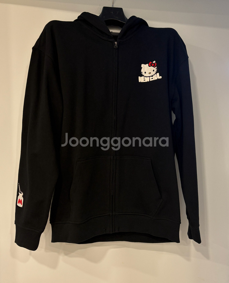 산리오 키티X뉴에라 블랙 후드집업 55-66 (새제품 정품)--7