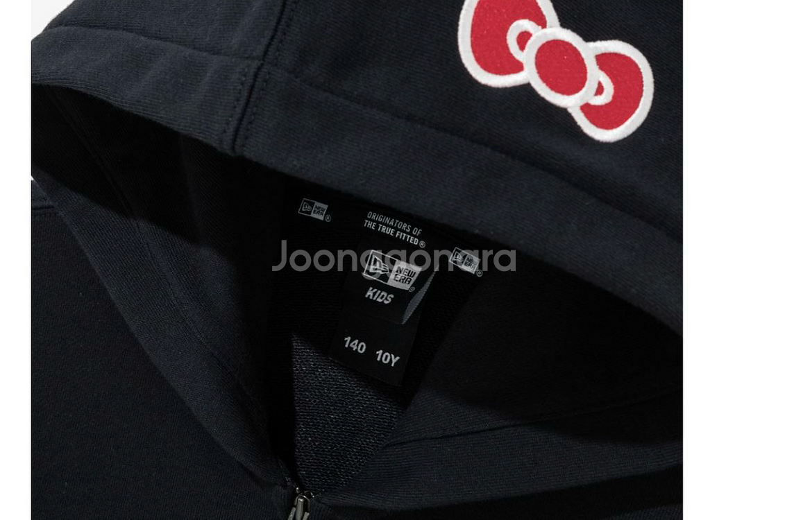 산리오 키티X뉴에라 블랙 후드집업 55-66 (새제품 정품)--4