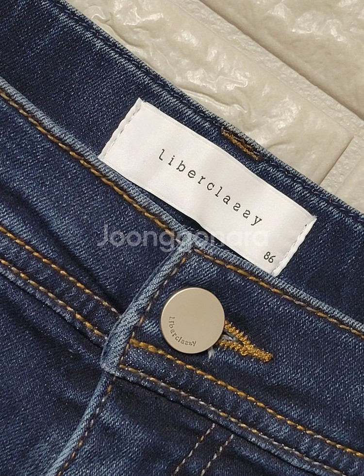 [33-34] 리버클래시 다크블루 세미슬림핏 약기모 데님팬츠--4