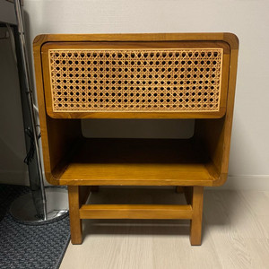 원목 라탄 침대 협탁 사이드테이블