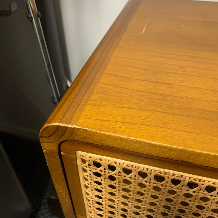 원목 라탄 침대 협탁 사이드테이블--4