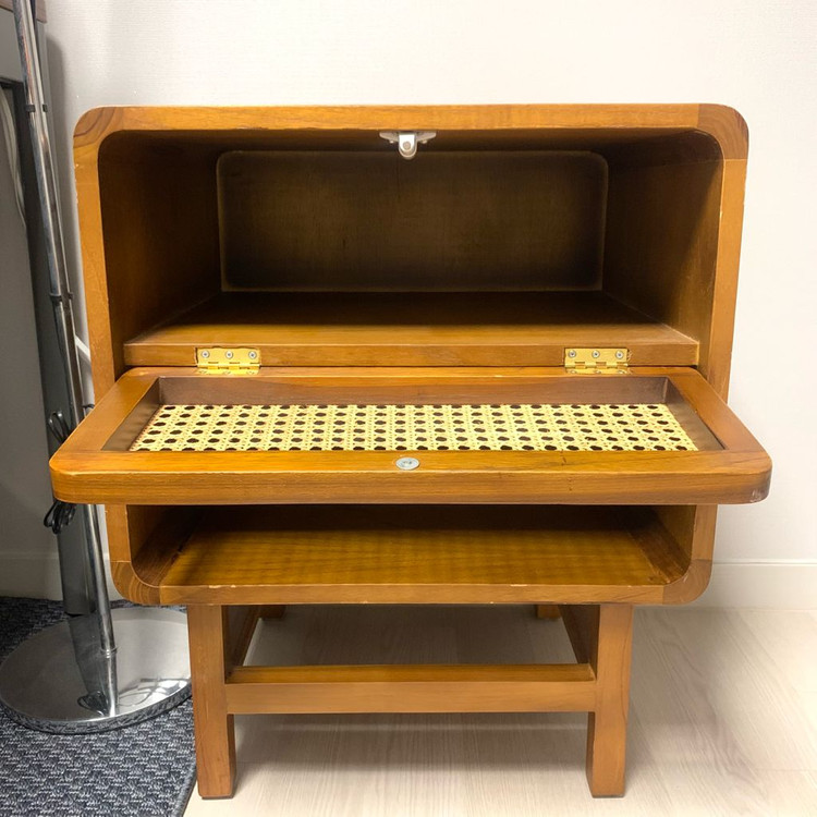 원목 라탄 침대 협탁 사이드테이블--2