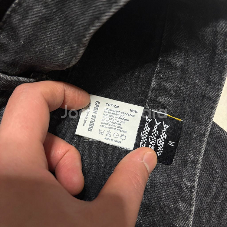 정품 꼼파뇨 스타 와이드 흑청 데님팬츠 블랙 청바지30--8