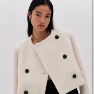 아상블라주 더블 알파카 부클 자켓