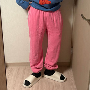 정품 인스턴트펑크 피그먼트 핑크 와이드 스웻 조거팬츠