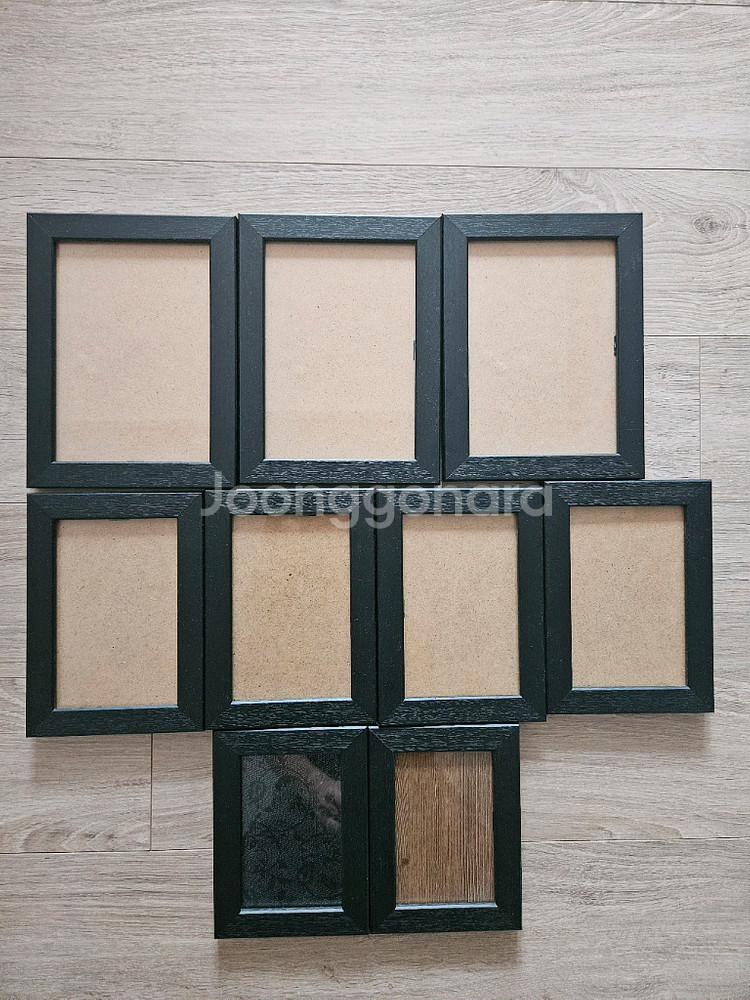 블랙 원목 프레임 액자 8개 세트--0