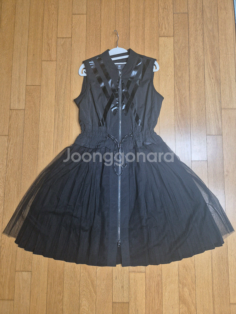 어뉴 ANEW 블랙 골프 조끼 원피스 M--0