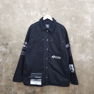 자라 데님 로고 블랙 자켓 XL 사이즈