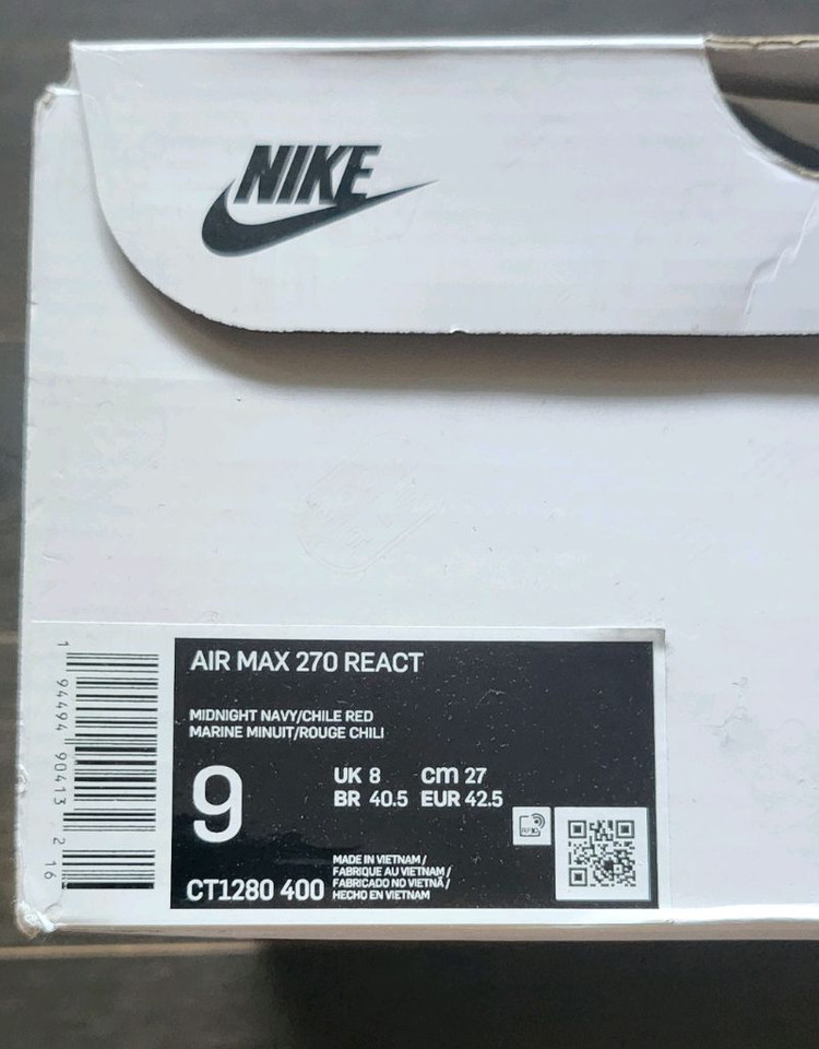 나이키 에어맥스 270 리액트 CT1280-400 270사이즈 이미지