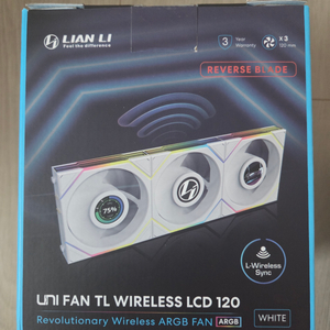 리안리 UNI FAN TL Wireless LCD 120 리버스 (3팩, 화이트) 팝니다
