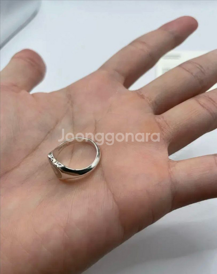 구찌 반지 8호 인터로킹 하트링 실버반지 645544--2