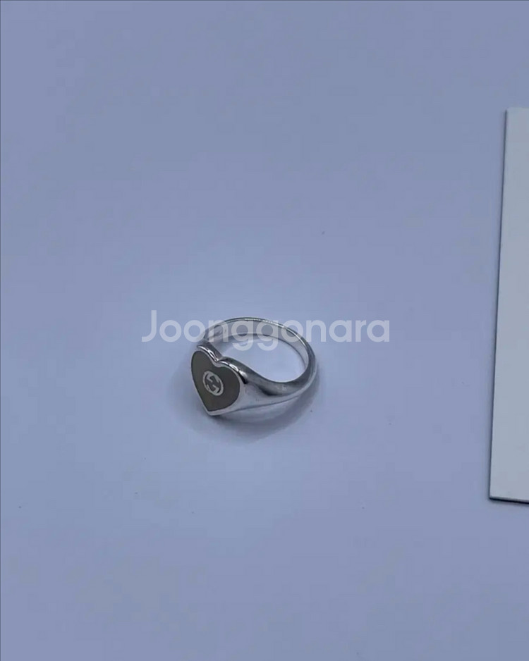 구찌 반지 8호 인터로킹 하트링 실버반지 645544--4