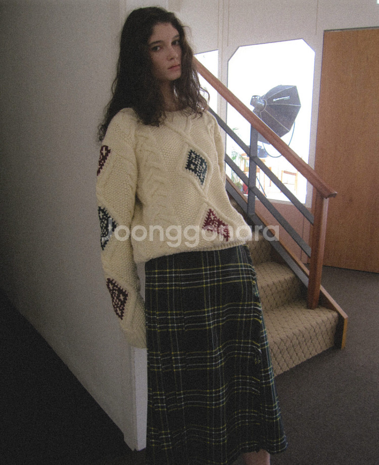 [새상품] 스무드무드 체크 랩 스커트--0