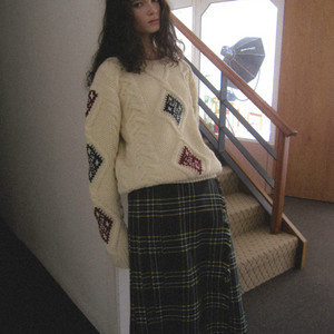 [새상품] 스무드무드 체크 랩 스커트