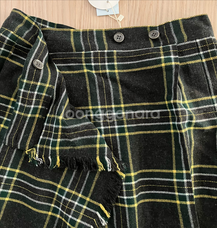 [새상품] 스무드무드 체크 랩 스커트--8