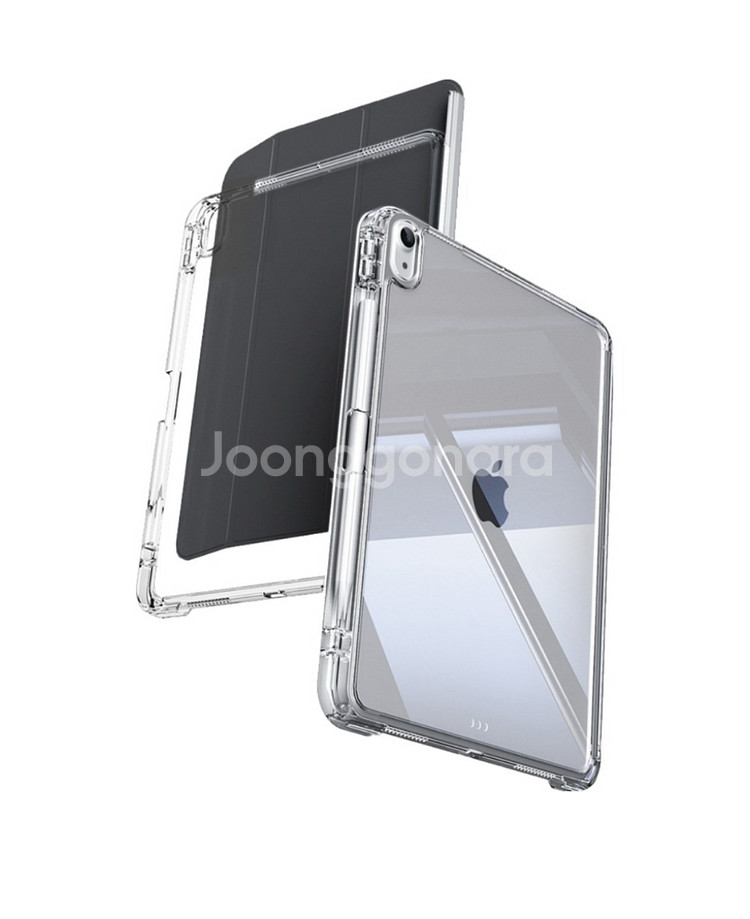 아이패드 에어 m3 11 애플펜슬 수납 분리형 투명케이스 블랙--0