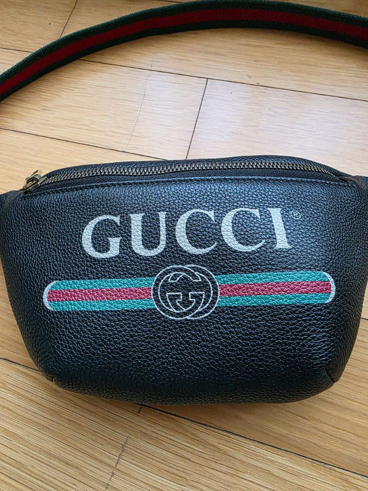 구찌 로고 벨트백--2