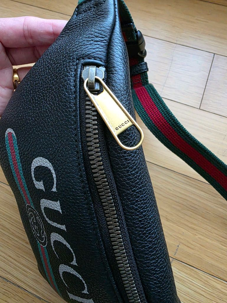 구찌 로고 벨트백--3