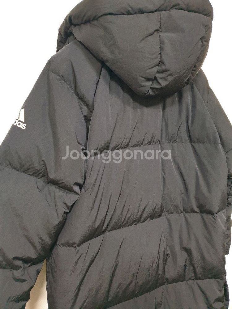 아디다스 검정색 퍼프 롱 덕다운 코트 오리털 S사이즈--6