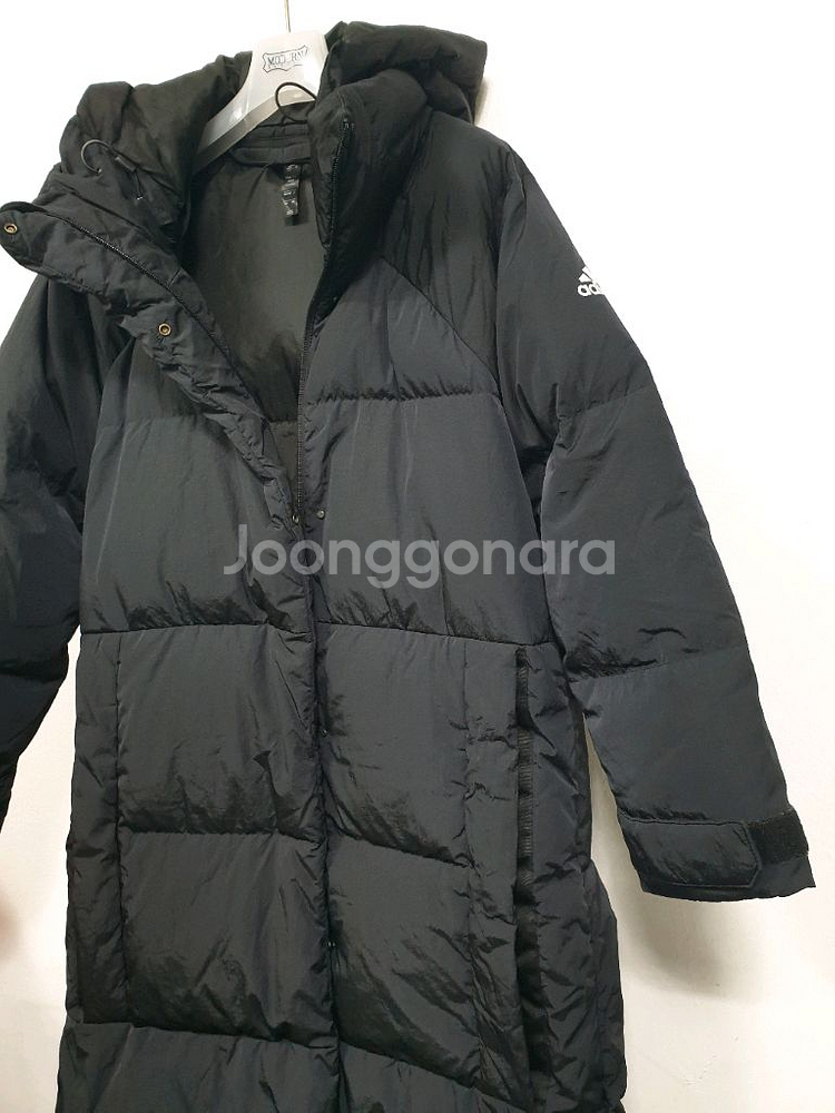 아디다스 검정색 퍼프 롱 덕다운 코트 오리털 S사이즈--1