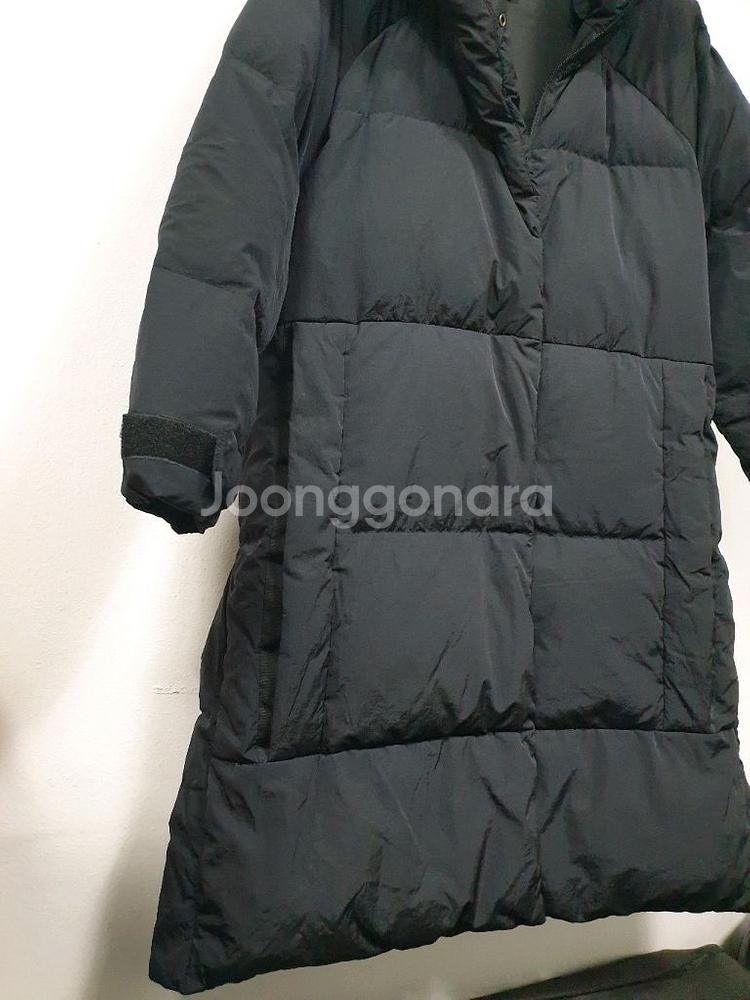 아디다스 검정색 퍼프 롱 덕다운 코트 오리털 S사이즈--2