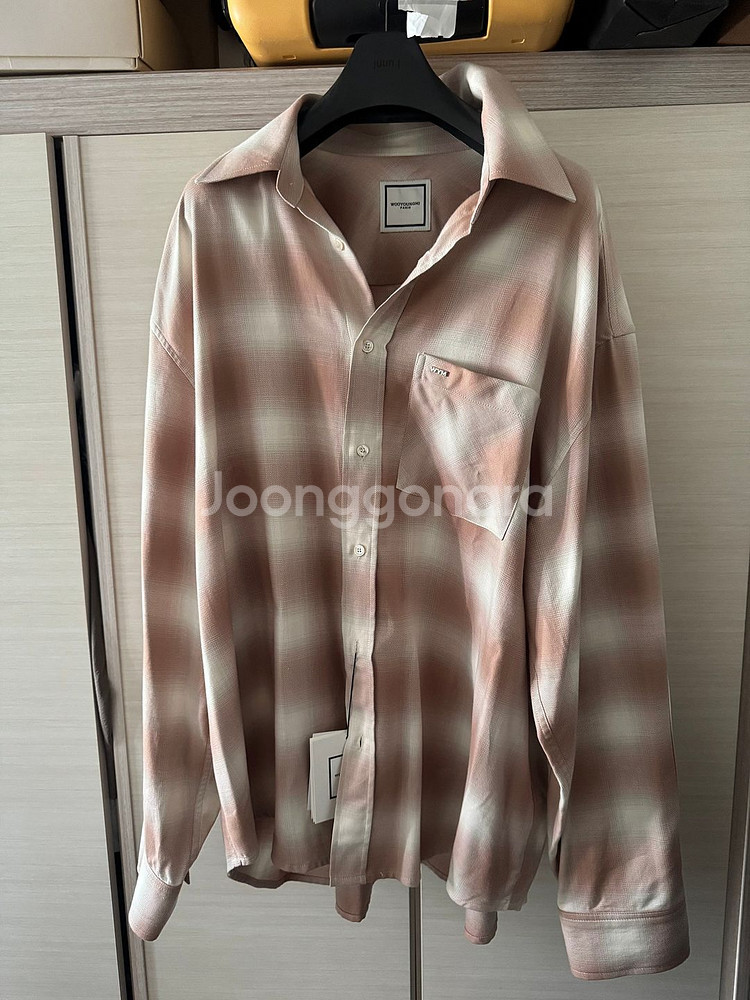 우영미 25fw 베이지 체크셔츠 50사이즈--0