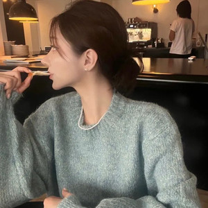 [새상품] 클래시 클래씨 오브제스트 믹스 울 모헤어 오버핏 니트 그레이