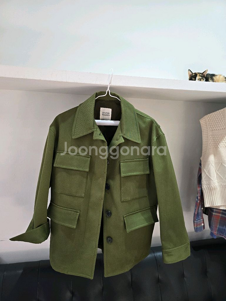 톰보이 올리브그린 코튼 블루종--0