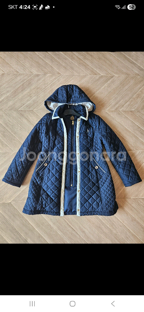 헤지스키즈 퀼팅 패딩점퍼 145 거의새상품--1