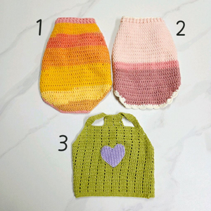 핸드메이드 손뜨개 강아지 애견 옷 S