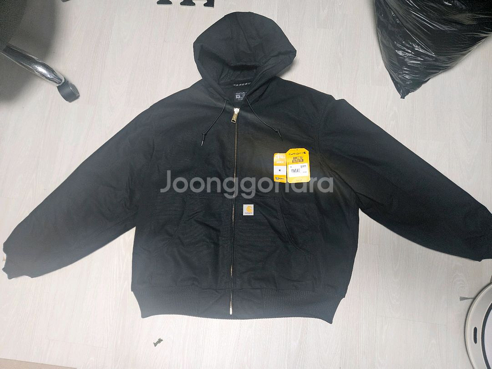 새제품 칼하트 덕 액티브 자켓 j140 XL 블랙 L교환가능--0