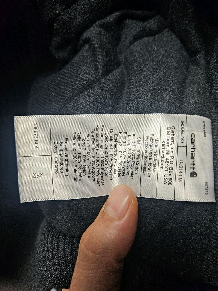 새제품 칼하트 덕 액티브 자켓 j140 XL 블랙 L교환가능--7