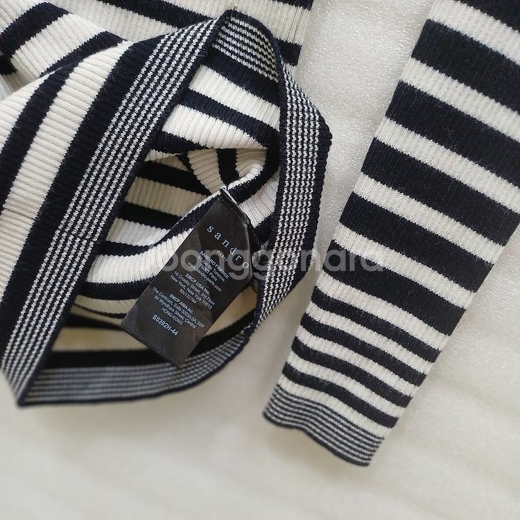 산드로 이너 목폴라 골지 니트 블랙 단가라 여성 XS S 사랑봉봉--2