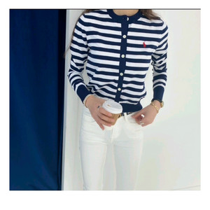 폴로 랄프로렌 여성 스트라이프 가디건 니트