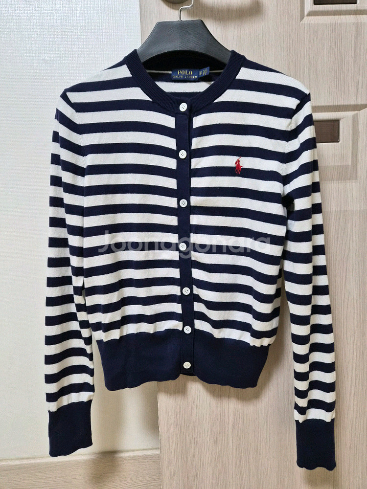 폴로 랄프로렌 여성 스트라이프 가디건 니트--3