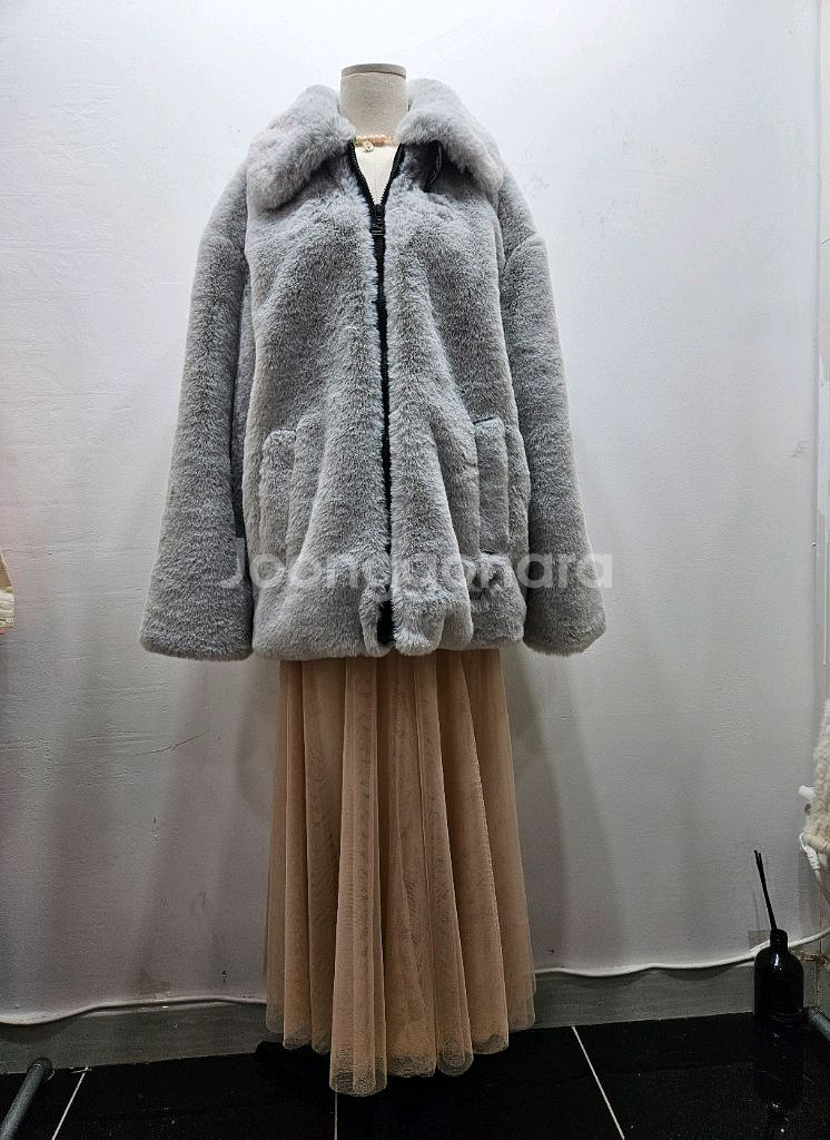 푸마 에코 밍크퍼 자켓 M--5