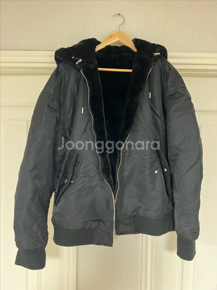 자라 후드 퍼 야상 L--0