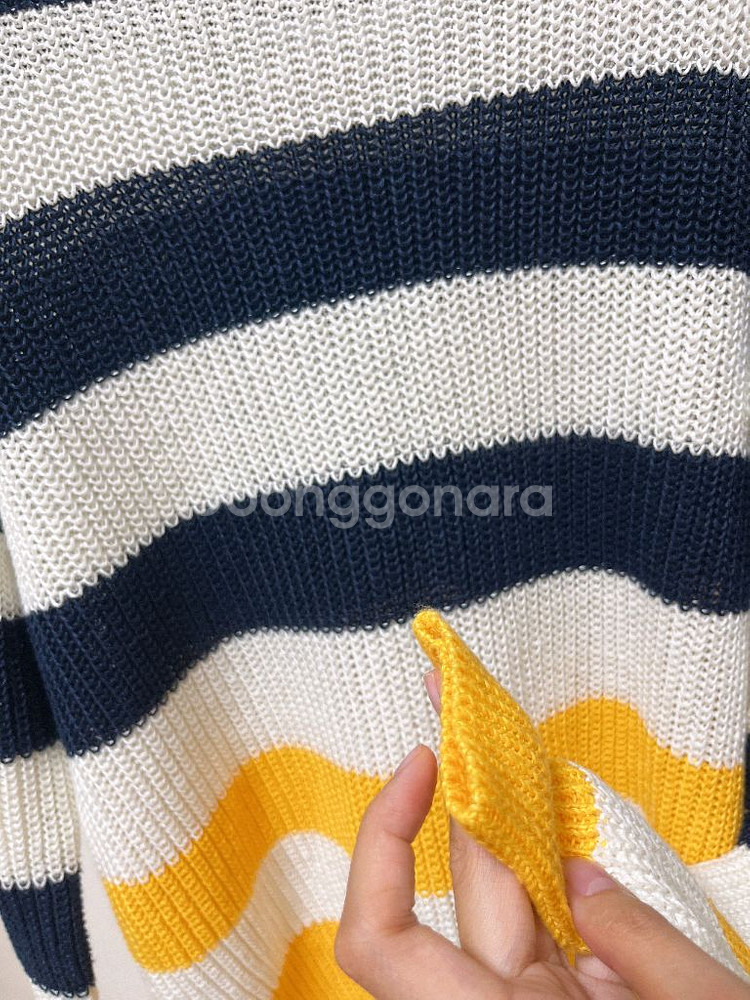 폴로 랄프로렌 스트라이프 린넨 여성 니트 크루넥 스웨터--5