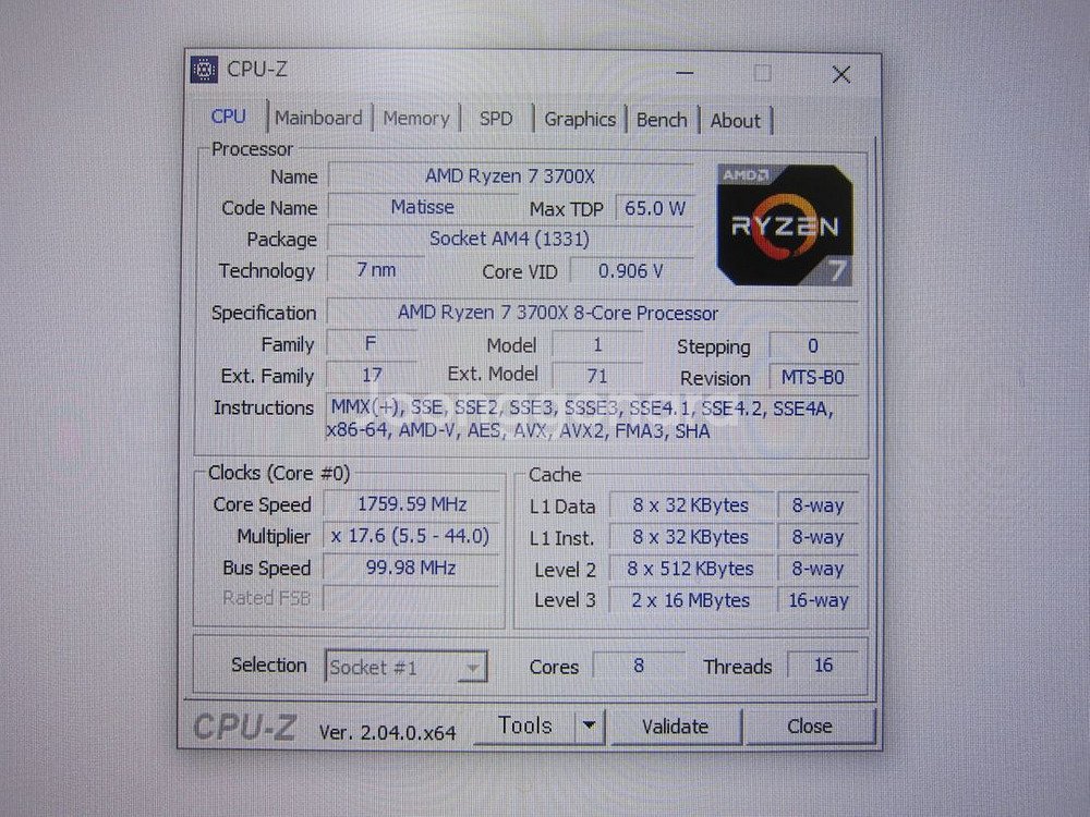 AMD 라이젠7-3세대 3700X (마티스) 쿨러 포함--3