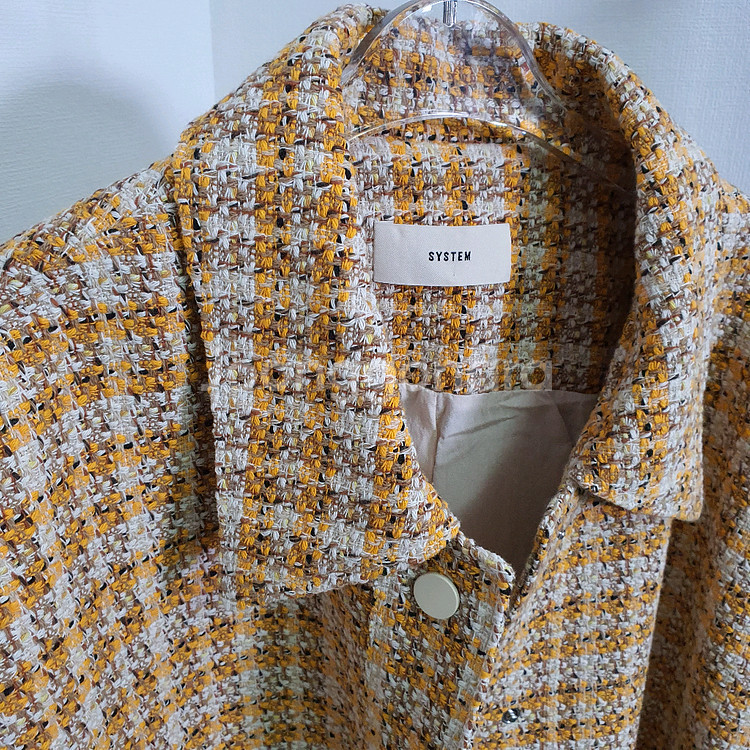 한섬시스템 이태리패브릭 루즈핏 트위드자켓--3