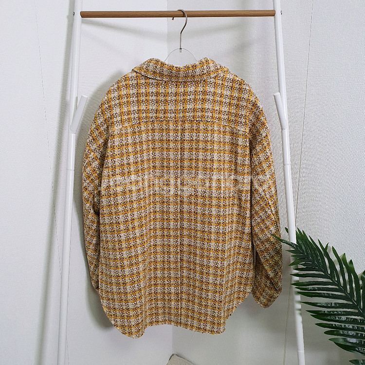 한섬시스템 이태리패브릭 루즈핏 트위드자켓--5