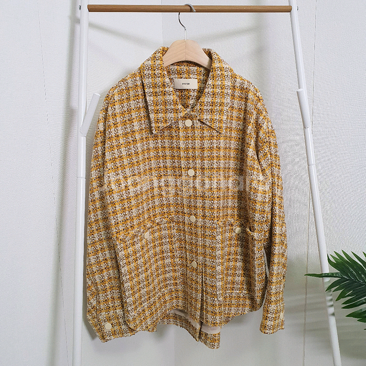 한섬시스템 이태리패브릭 루즈핏 트위드자켓--7