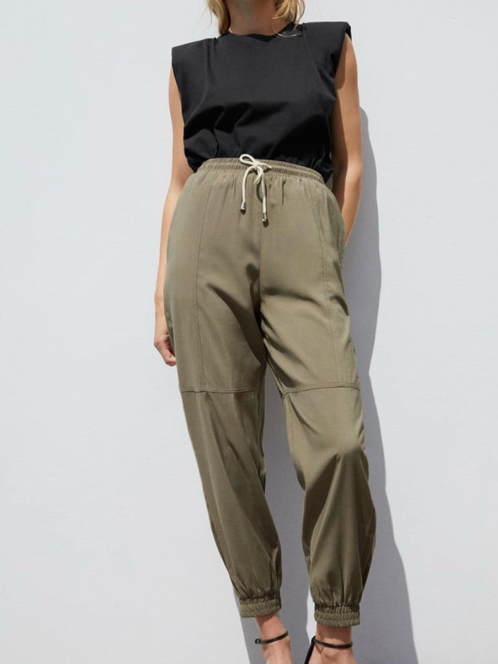 자라 나일론 조거팬츠 카키, 하늘색 각각 15,000원--1