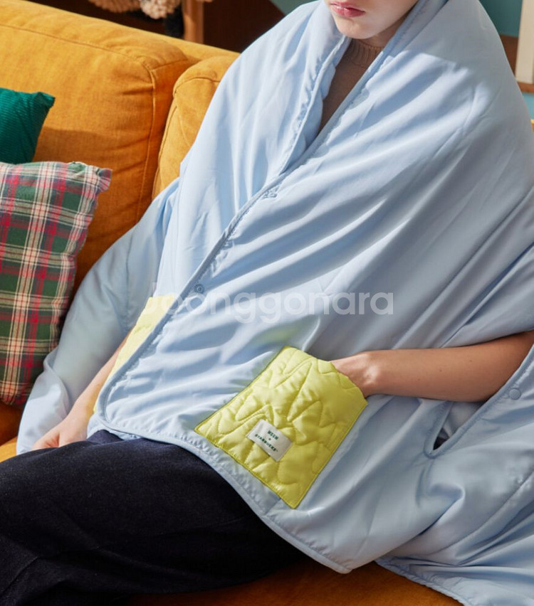 스타벅스 MSGM 블랭킷 입는망토 그린 스카이블루 미개봉판매--1