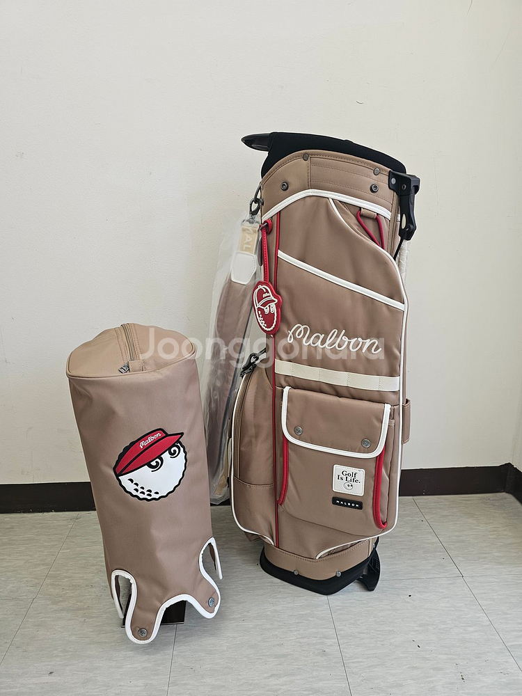 말본 골프 멀티포켓 경량 스탠드백 베이지 새상품--3