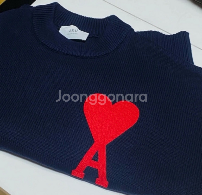 아미 하트 로고 니트 스웨터--1