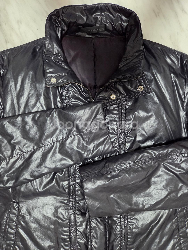 솔리드옴므 유광 지퍼디테일 다운패딩--2