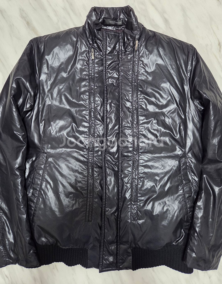 솔리드옴므 유광 지퍼디테일 다운패딩--0