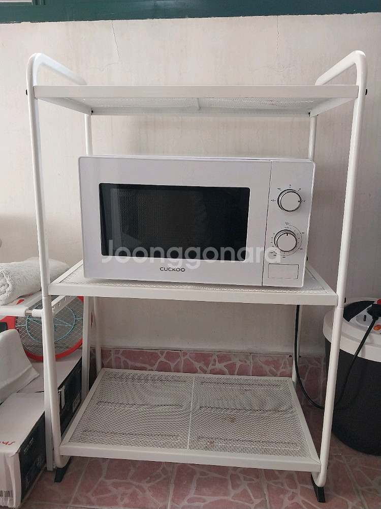 쿠쿠전자레인지+수납선반+씽크인 냄비 프라이팬선반등등--2